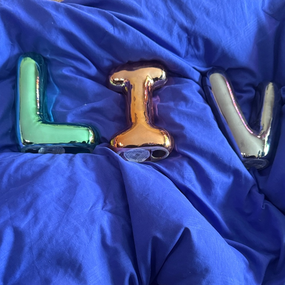 Ashland Metallic Balloon Letters - Green, Gold, Silver